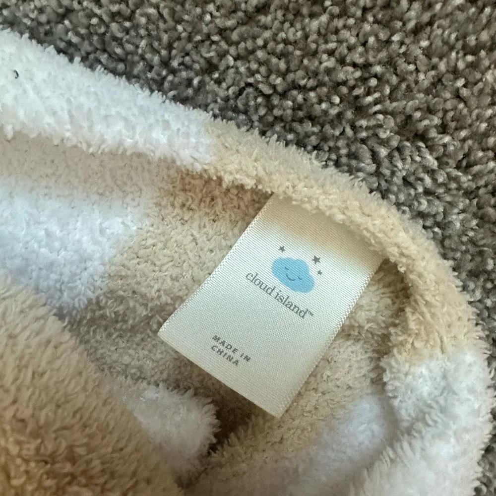 Cloud Island Cream and White Plush Blanket